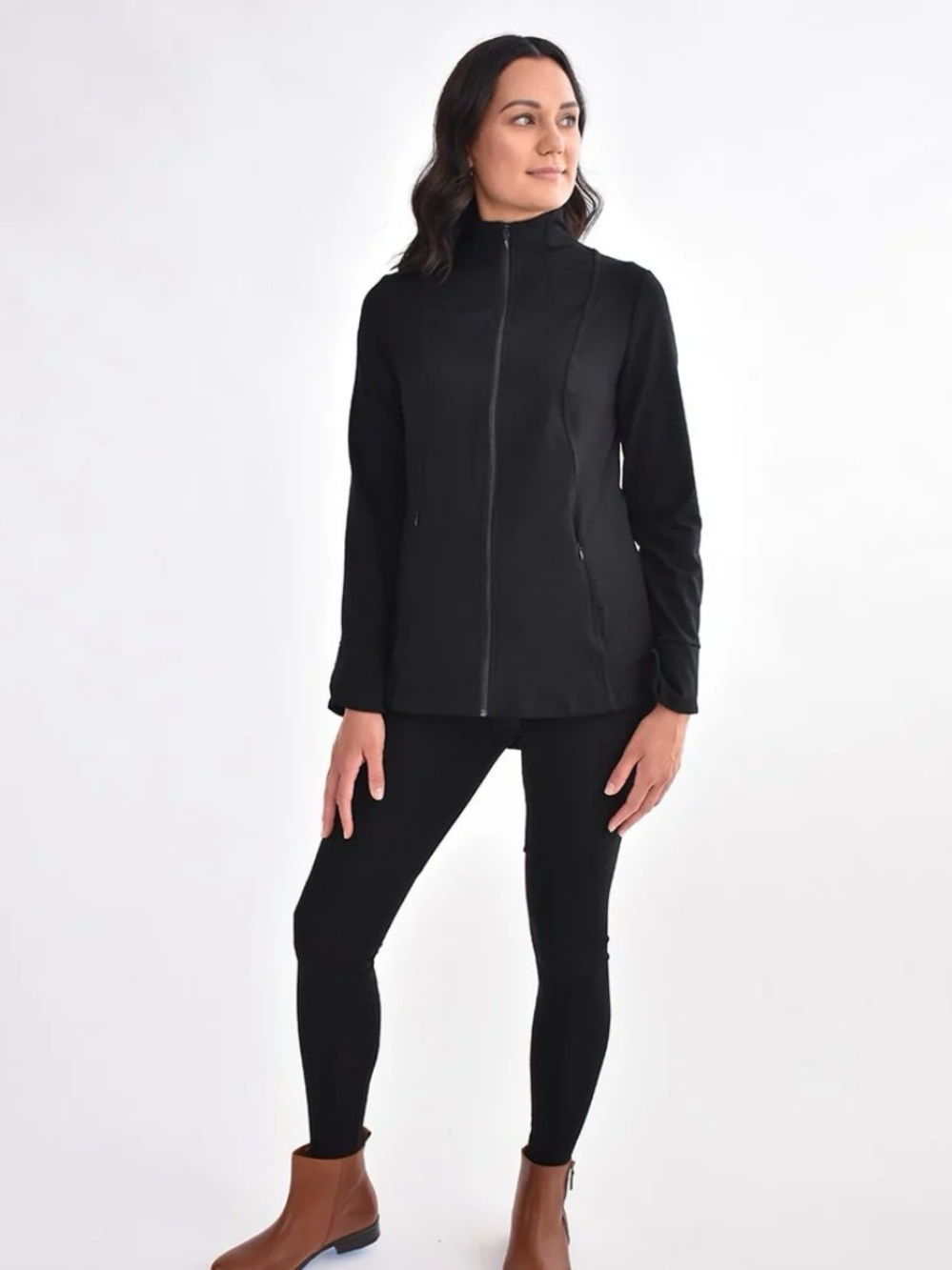 Encircled The Dressy Track Jacket in Black Made From Rayon From Bamboo